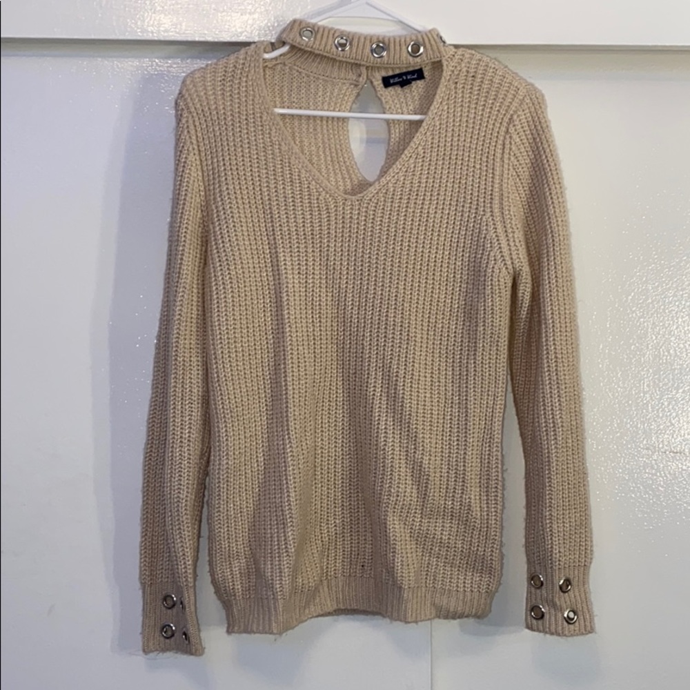 neck cut out sweater